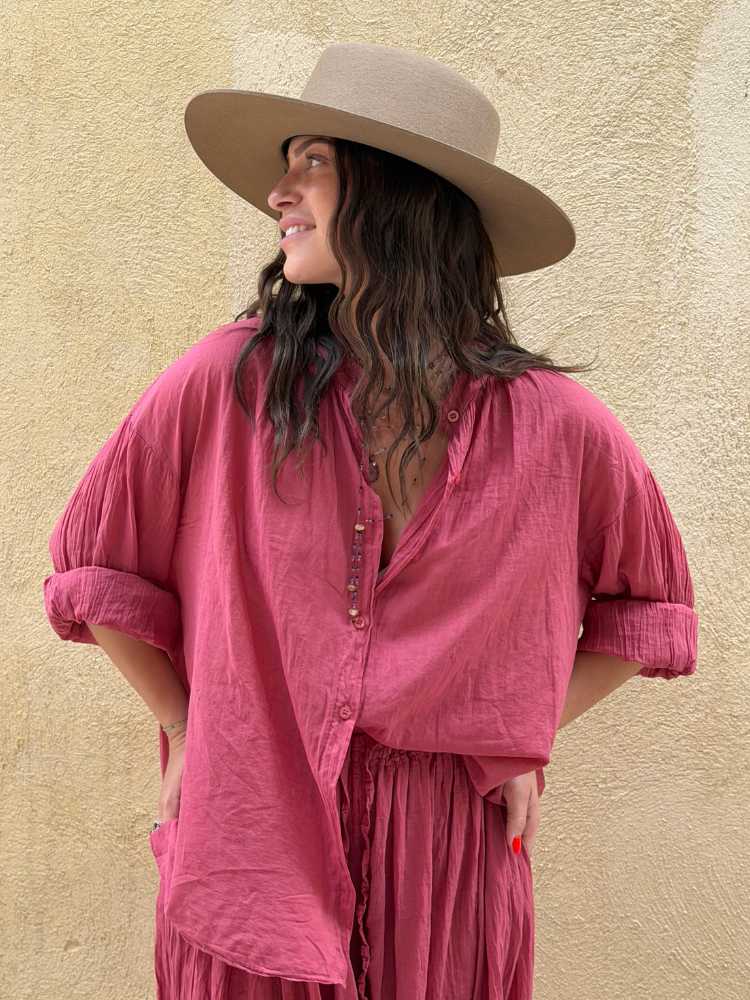 Chemise EDEN framboise