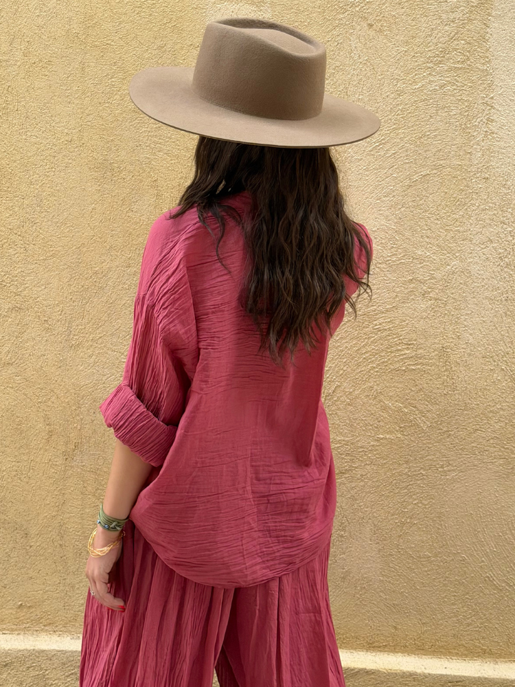 Chemise EDEN framboise