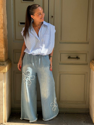 Chemise CARMEN bleu ciel