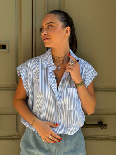 Chemise CARMEN bleu ciel