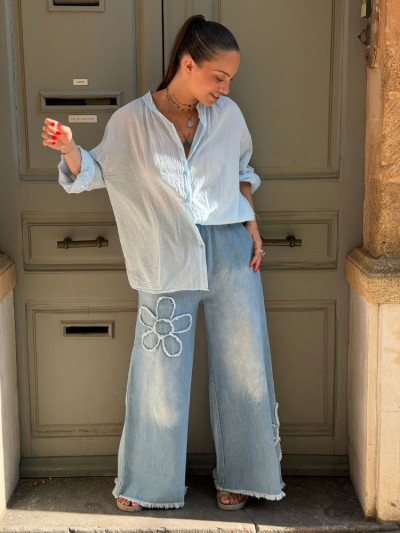 Chemise EDEN bleu ciel 2