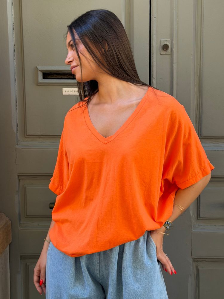 T-shirt NINO orange col v