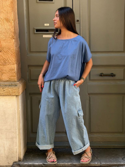 T-shirt PAUL bleu jean