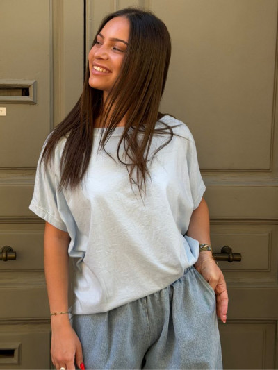 T-shirt NINE bleu ciel