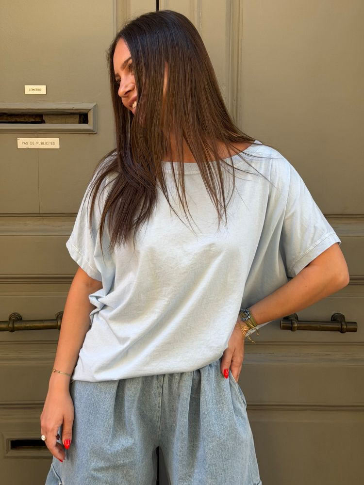 T-shirt NINE bleu ciel