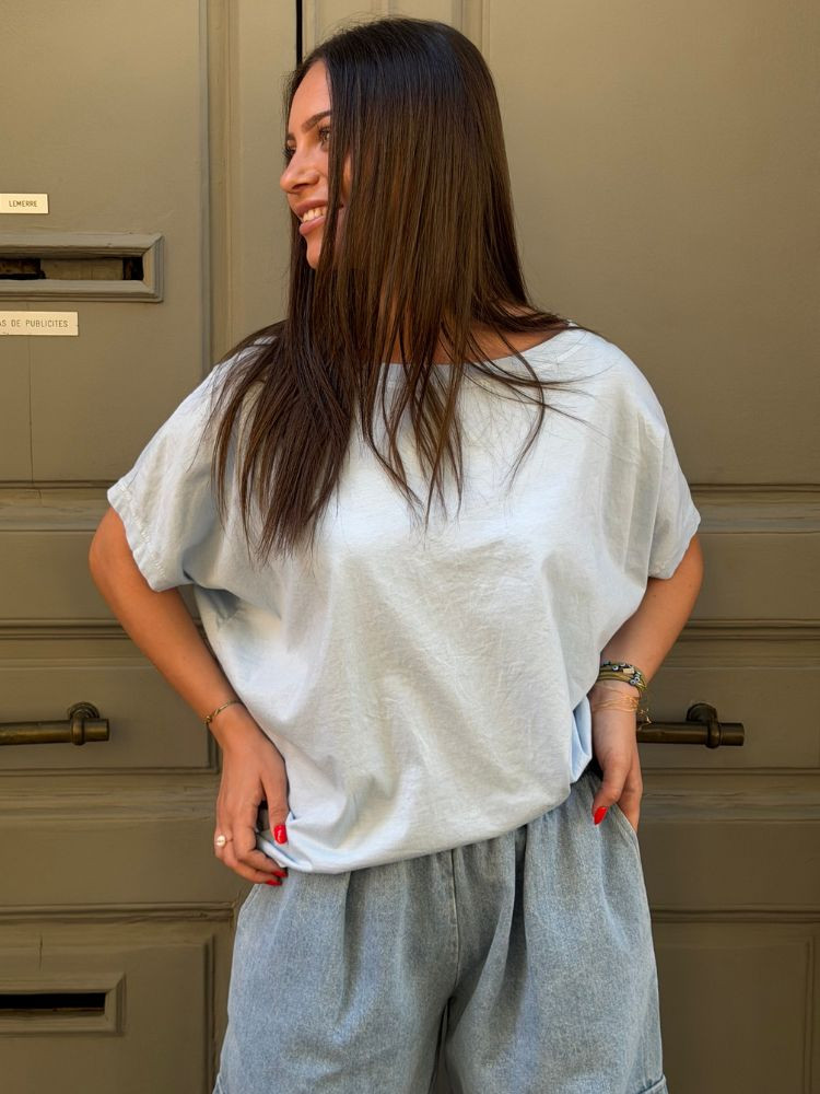 T-shirt NINE bleu ciel