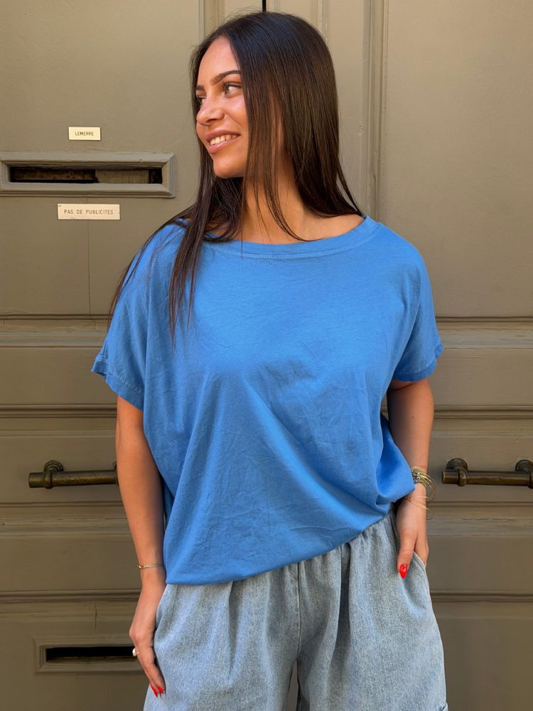 T-shirt NINE bleu azur