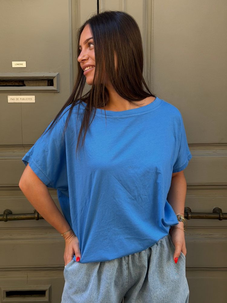 T-shirt NINE bleu azur