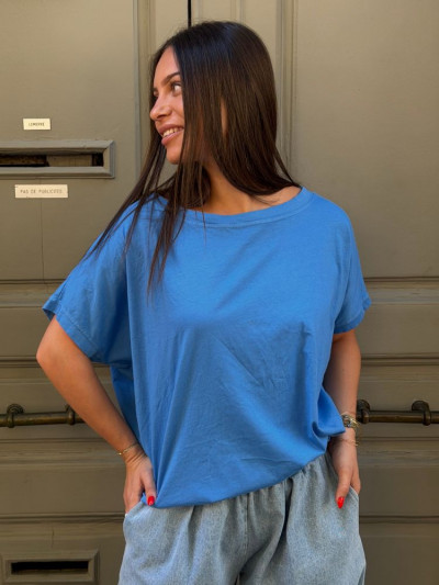 T-shirt NINE bleu azur
