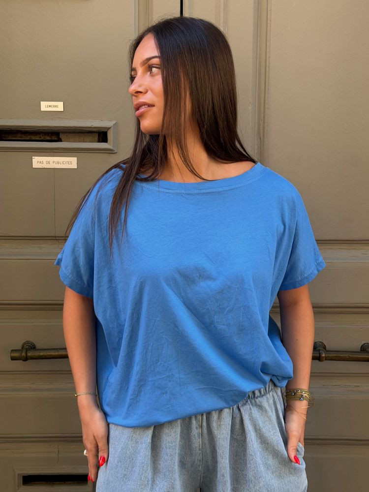 T-shirt NINE bleu azur