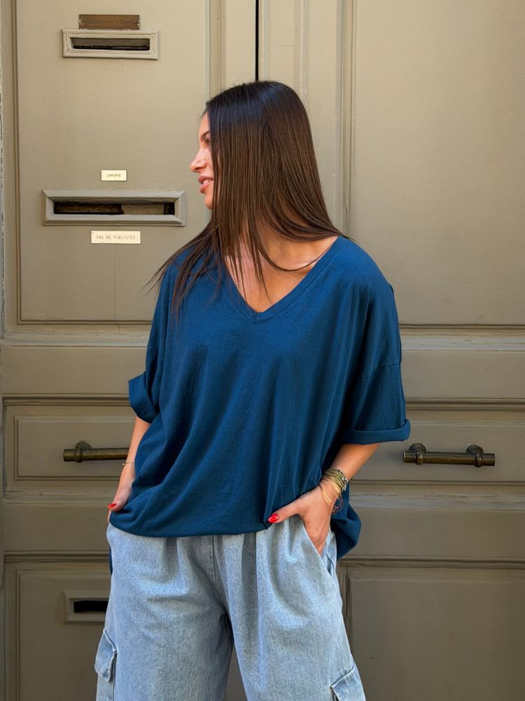 T-shirt TINA bleu canard
