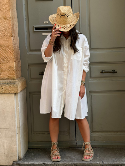 Robe chemise FLY blanc 2