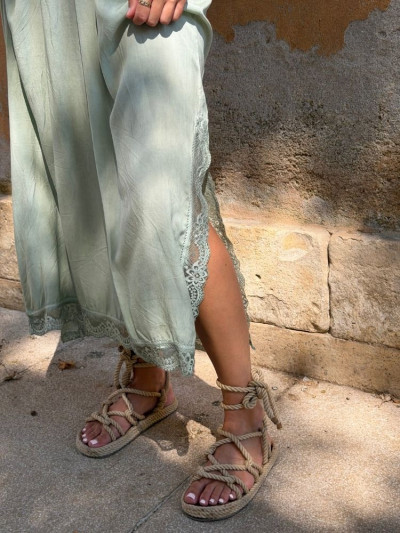 Robe JENA vert sauge