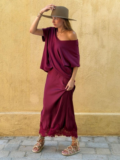 Jupe CELINE bordeaux 2
