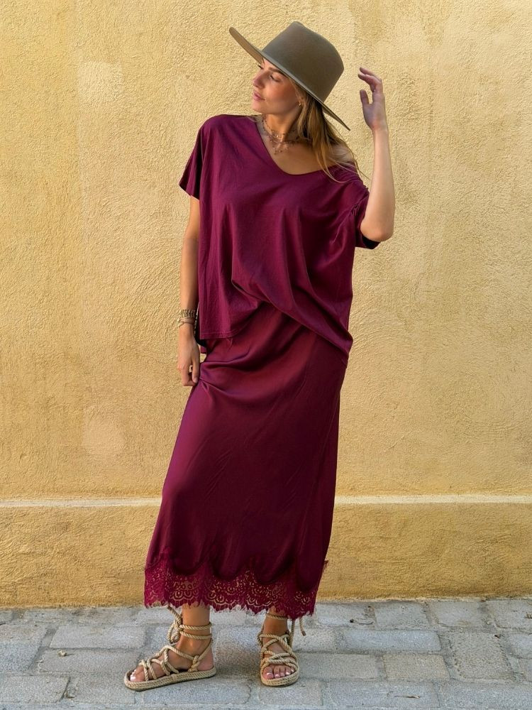 Jupe CELINE bordeaux