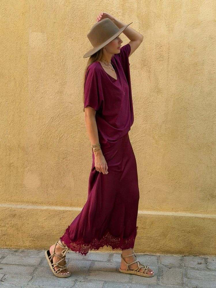 Jupe CELINE bordeaux