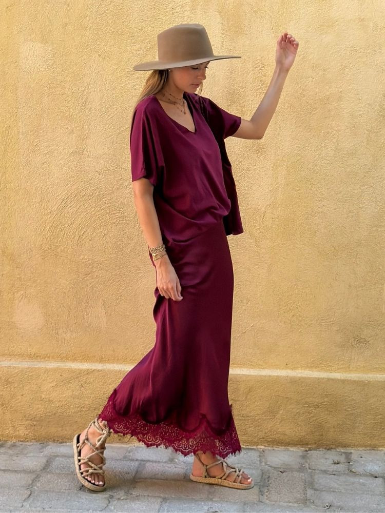 Jupe CELINE bordeaux