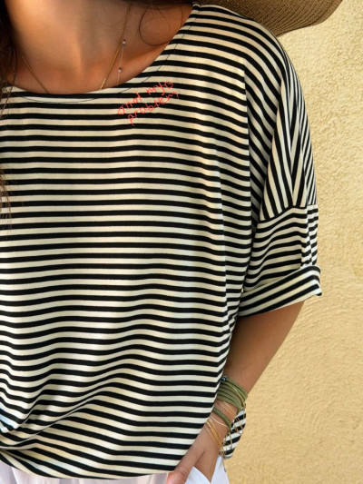 T-shirt CLAVEL noir&blanc
