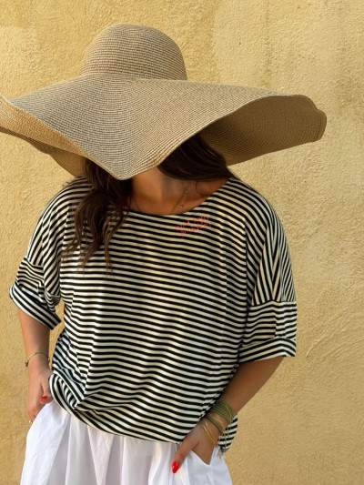 T-shirt CLAVEL noir&blanc