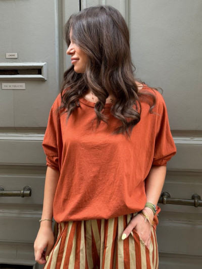 T-shirt NINETTE loose caramel