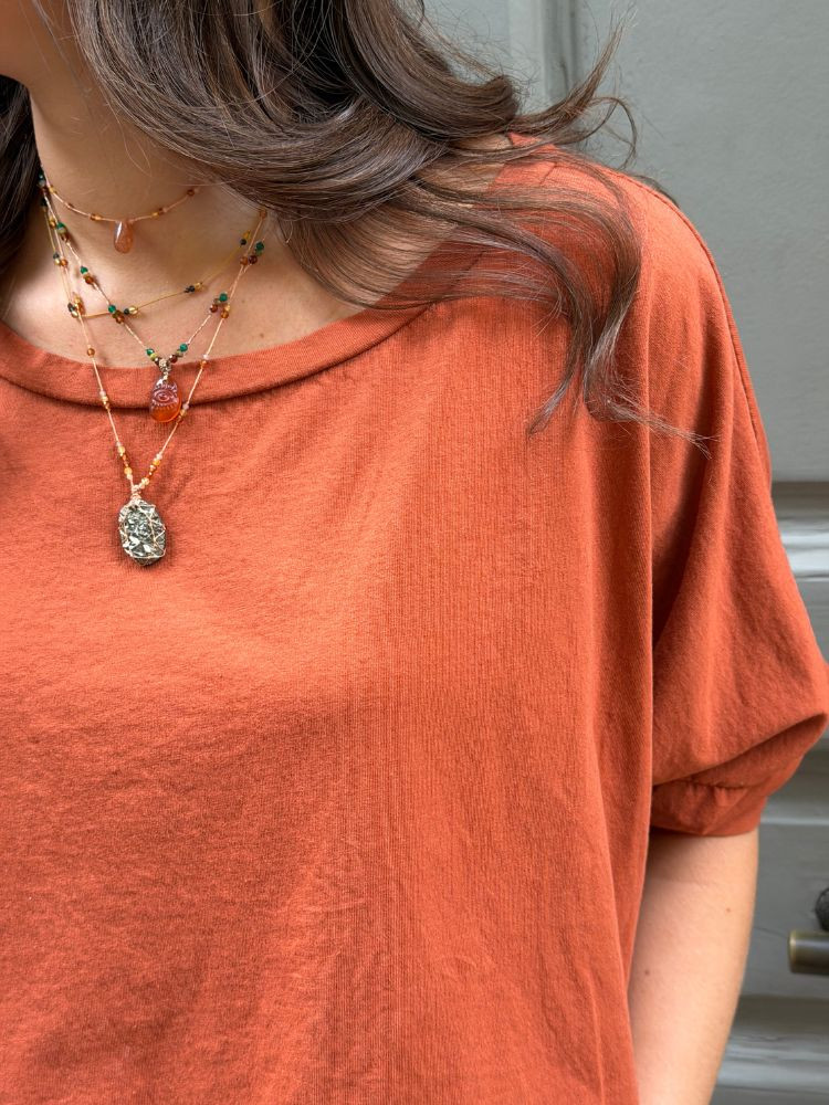 T-shirt NINETTE loose caramel