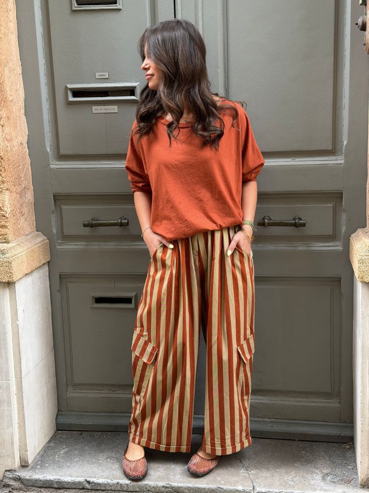 T-shirt NINETTE loose caramel