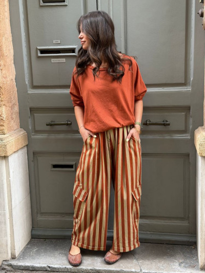 T-shirt NINETTE loose caramel