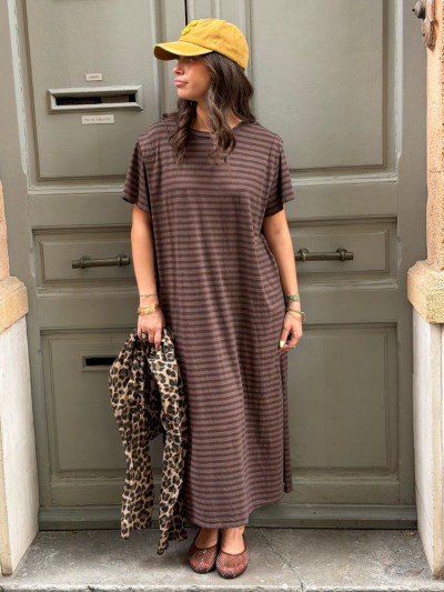 Robe VANESSA rayé choco