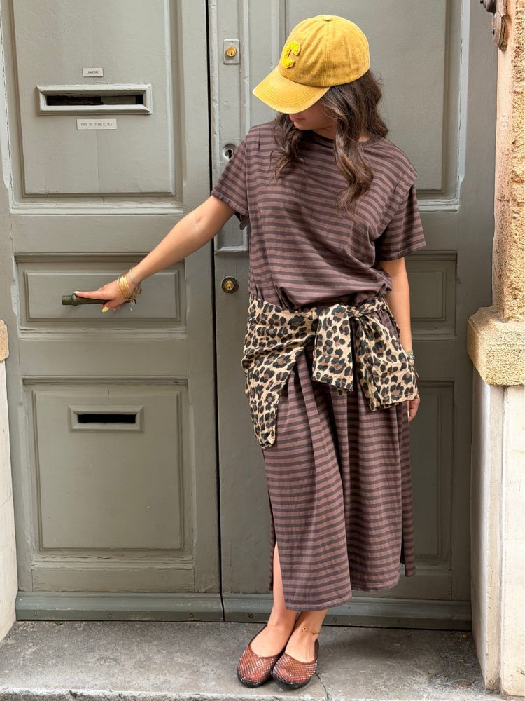 Robe VANESSA rayé choco