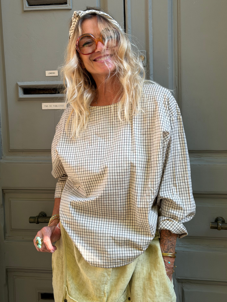 Blouse COLINE rayé écru