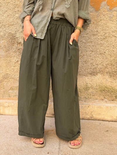Pantalon NILA kaki foncé