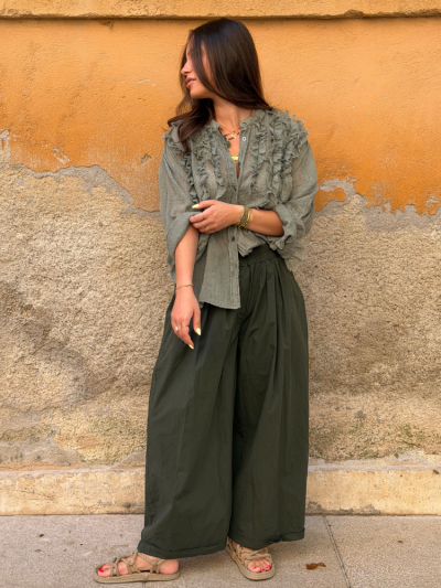 Pantalon NILA kaki foncé 2