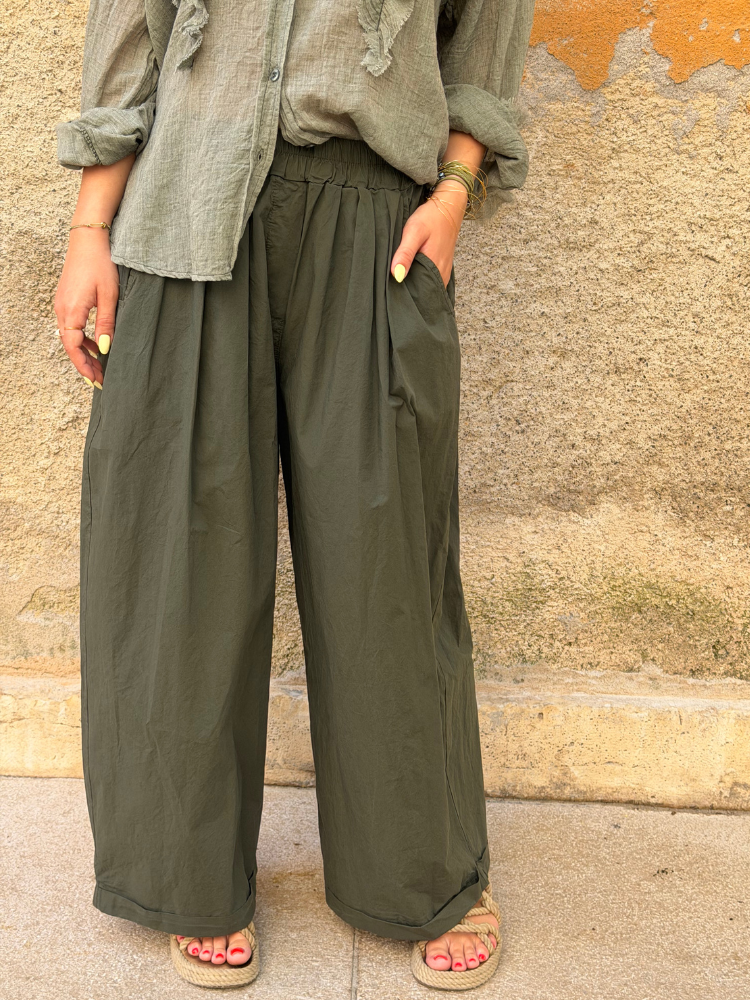 Pantalon NILA kaki foncé