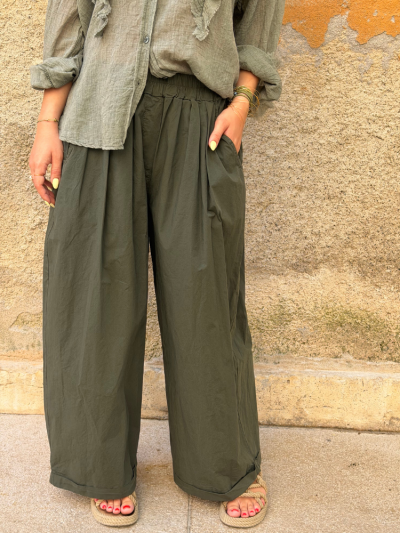 Pantalon NILA kaki foncé