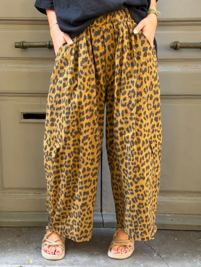 Pantalon SOLA léopard safran