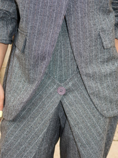 Pantalon LONY gris rayé