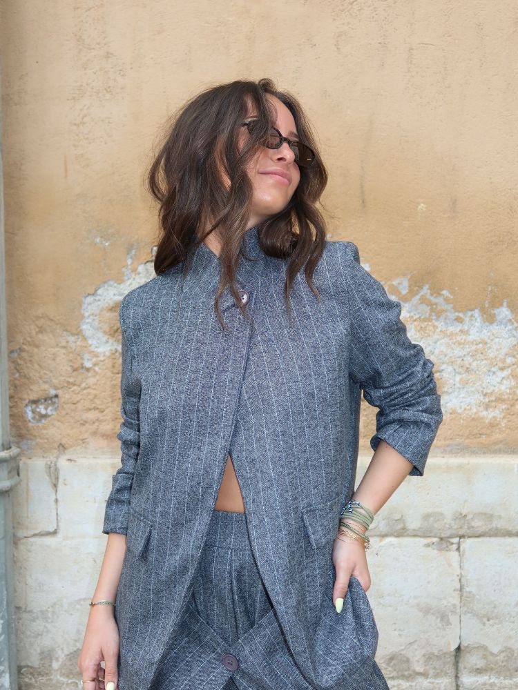Blazer PIPA gris rayé