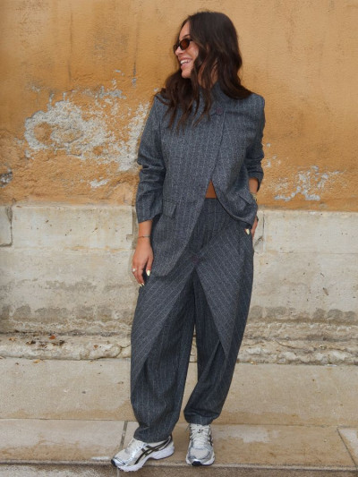 Blazer PIPA gris rayé 2