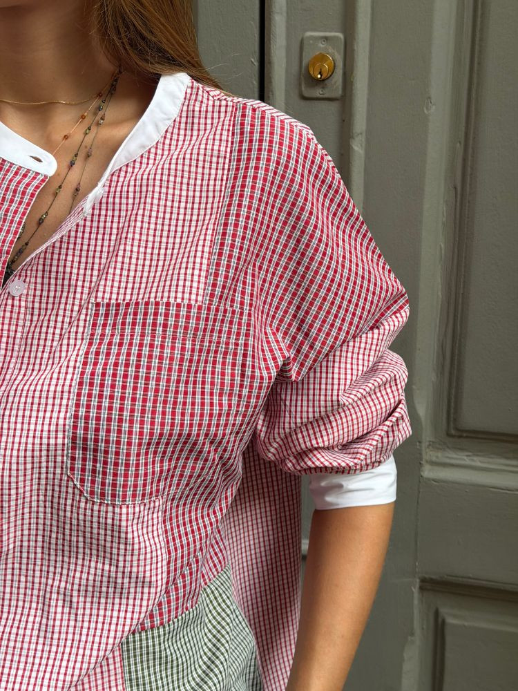 Chemise MILOU carreaux rouge
