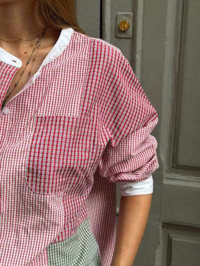Chemise MILOU carreaux rouge