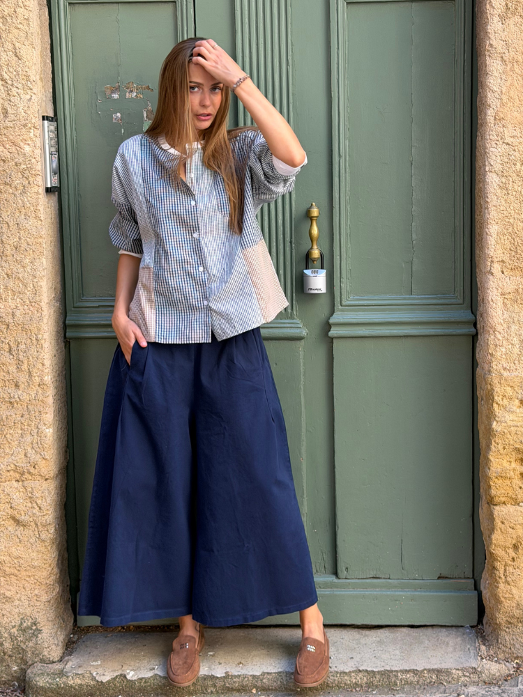 Chemise MILOU carreaux marine