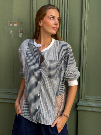 Chemise MILOU carreaux marine