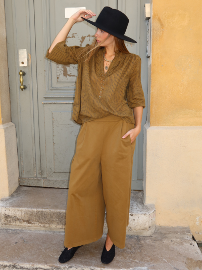 Blouse LEA kaki rayé