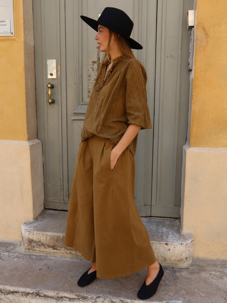 Blouse LEA kaki rayé