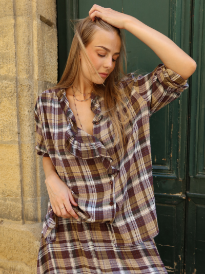 Chemise ELINA violet à...