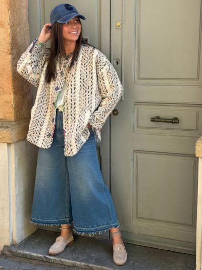 Kimono CLARIS blanc & bleu 2