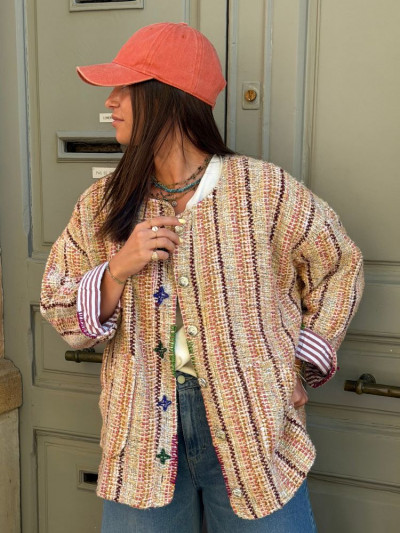 Kimono CLARIS rose & beige