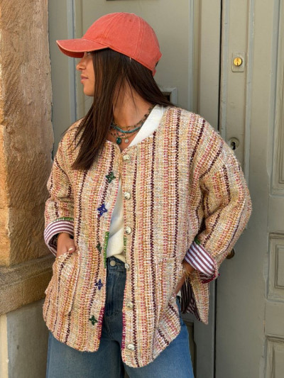 Kimono CLARIS rose & beige