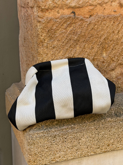 Pochette NOLAN rayé écru