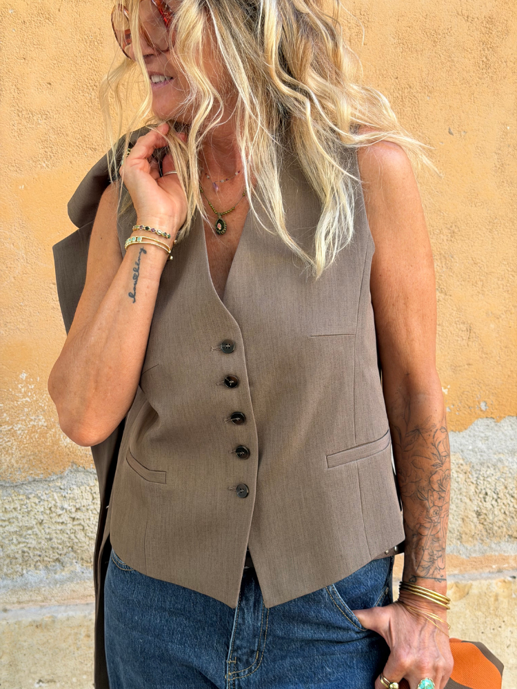 Gilet ERIS sans manche taupe